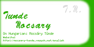 tunde mocsary business card