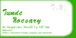 tunde mocsary business card